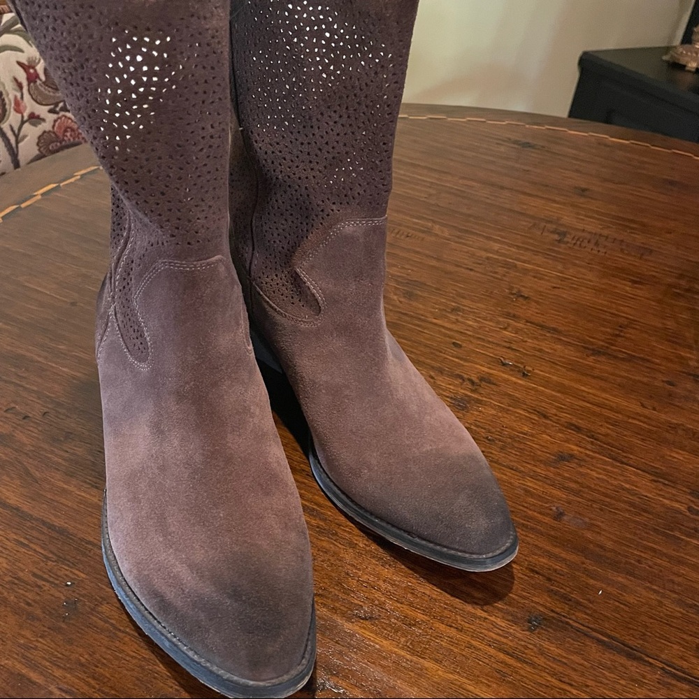 BCBG Ombre Suede cut out Western boot